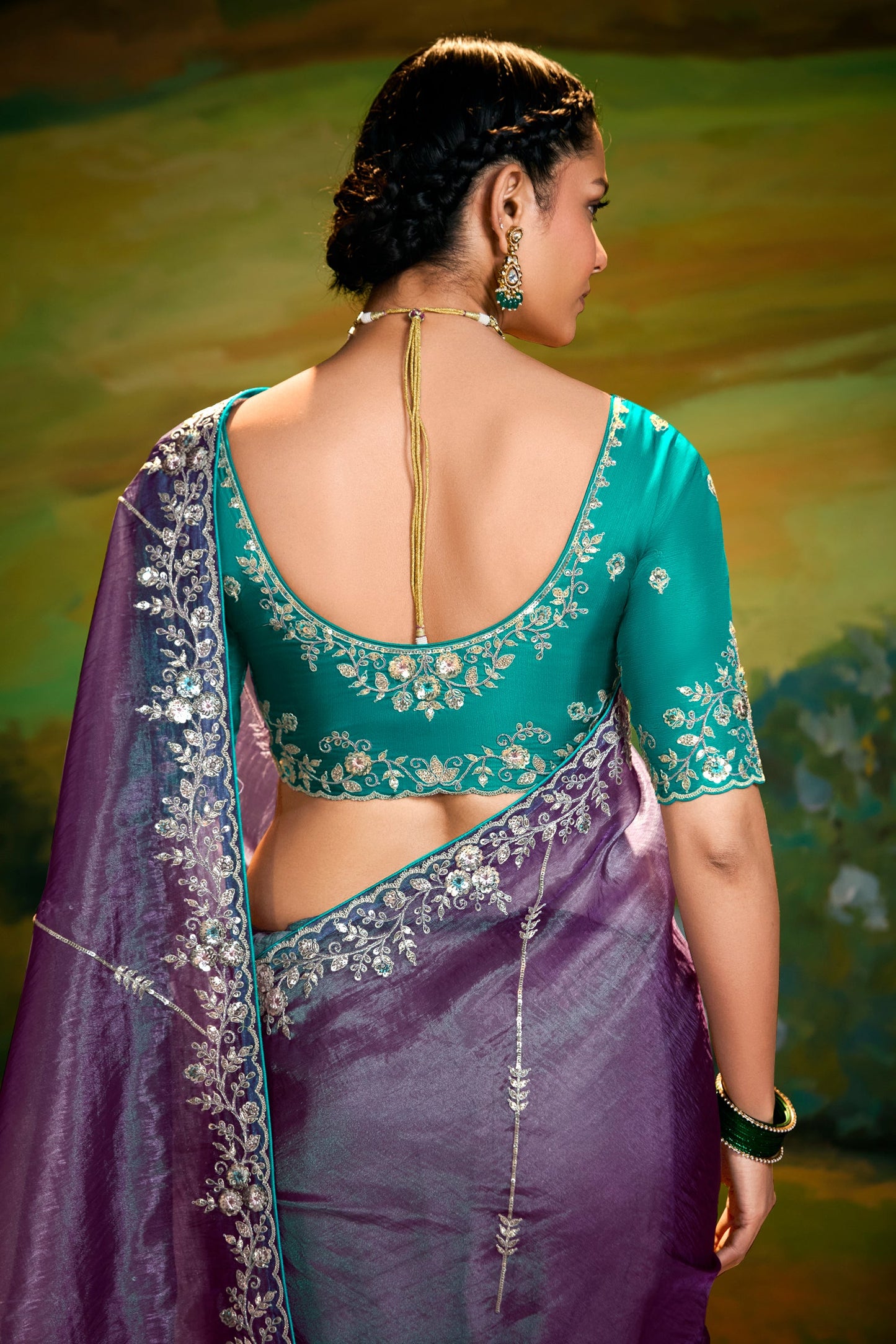 Purple Embroidered Organza Saree-ZB134600_4_SareeButa.com