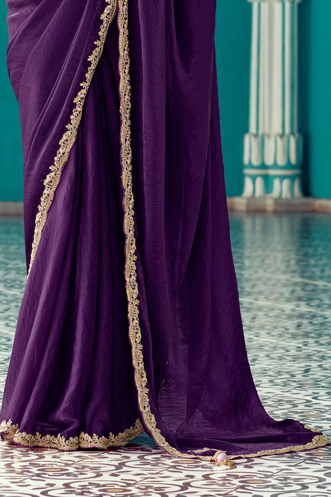 Purple Embroidered Tissue Saree-ZB134082_4_SareeButa.com