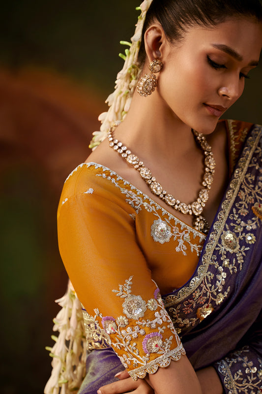 Purple Embroidered Viscose Tissue Saree-SAR13255_2_SareeButa.com