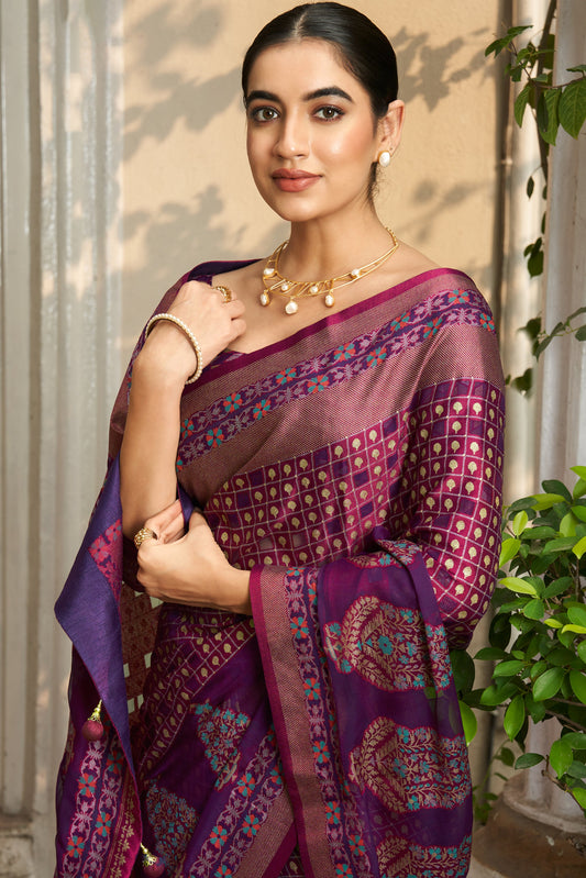 Purple Georgette Brasso Saree-ZB134517_2_SareeButa.com