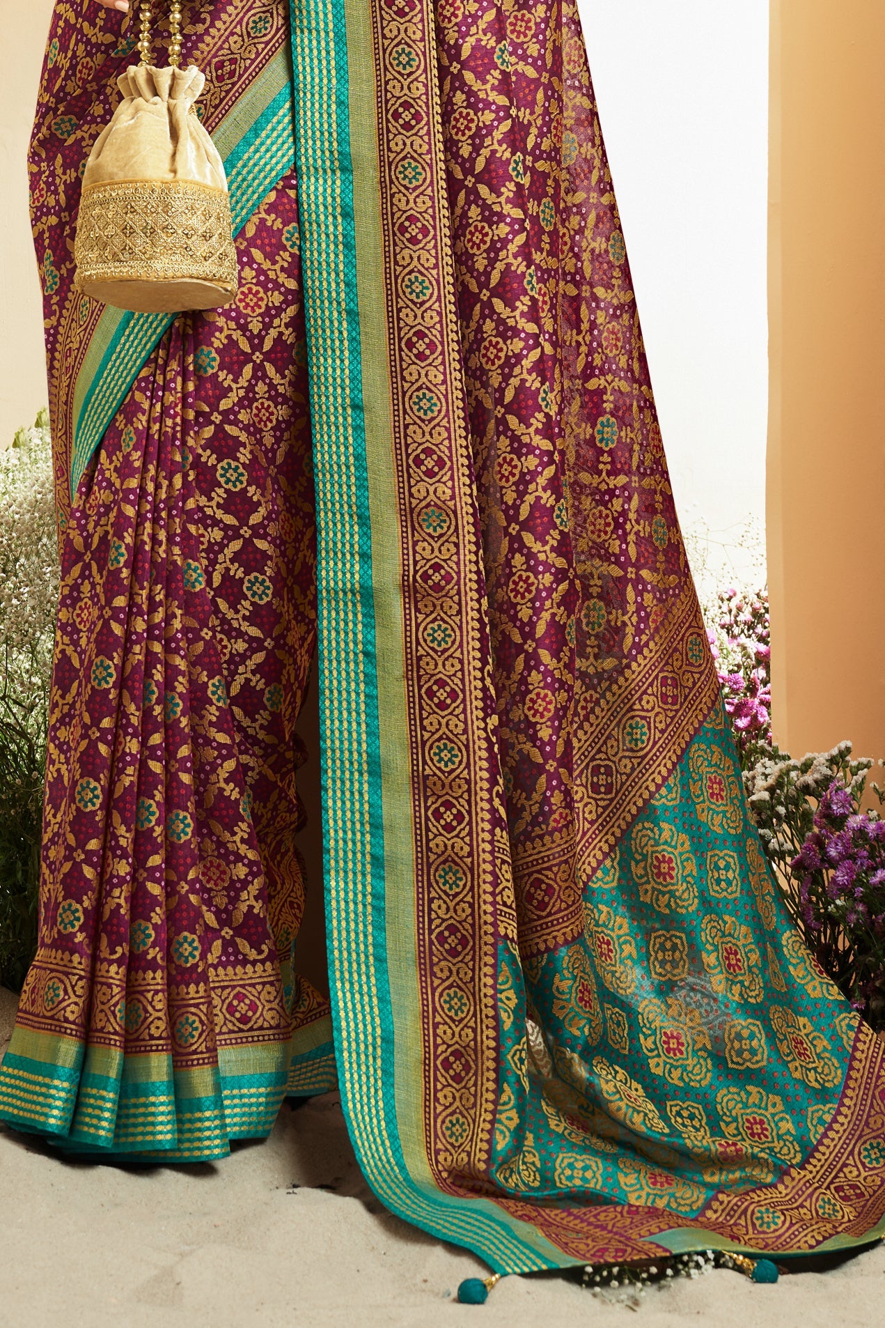 Purple Georgette Patola Saree-ZB134168_4_SareeButa.com
