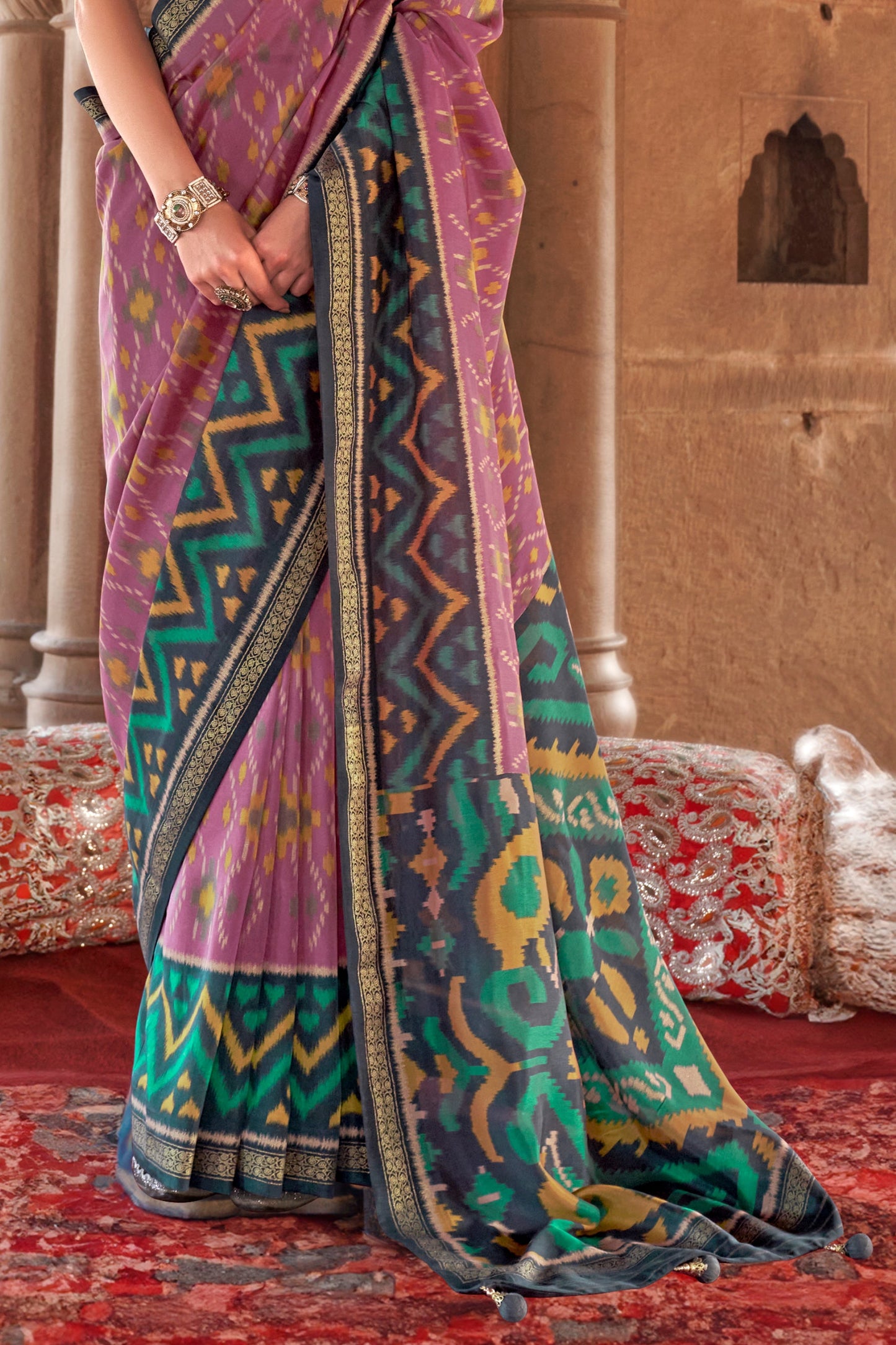 Purple Georgette Patola Saree-ZB134183_4_SareeButa.com