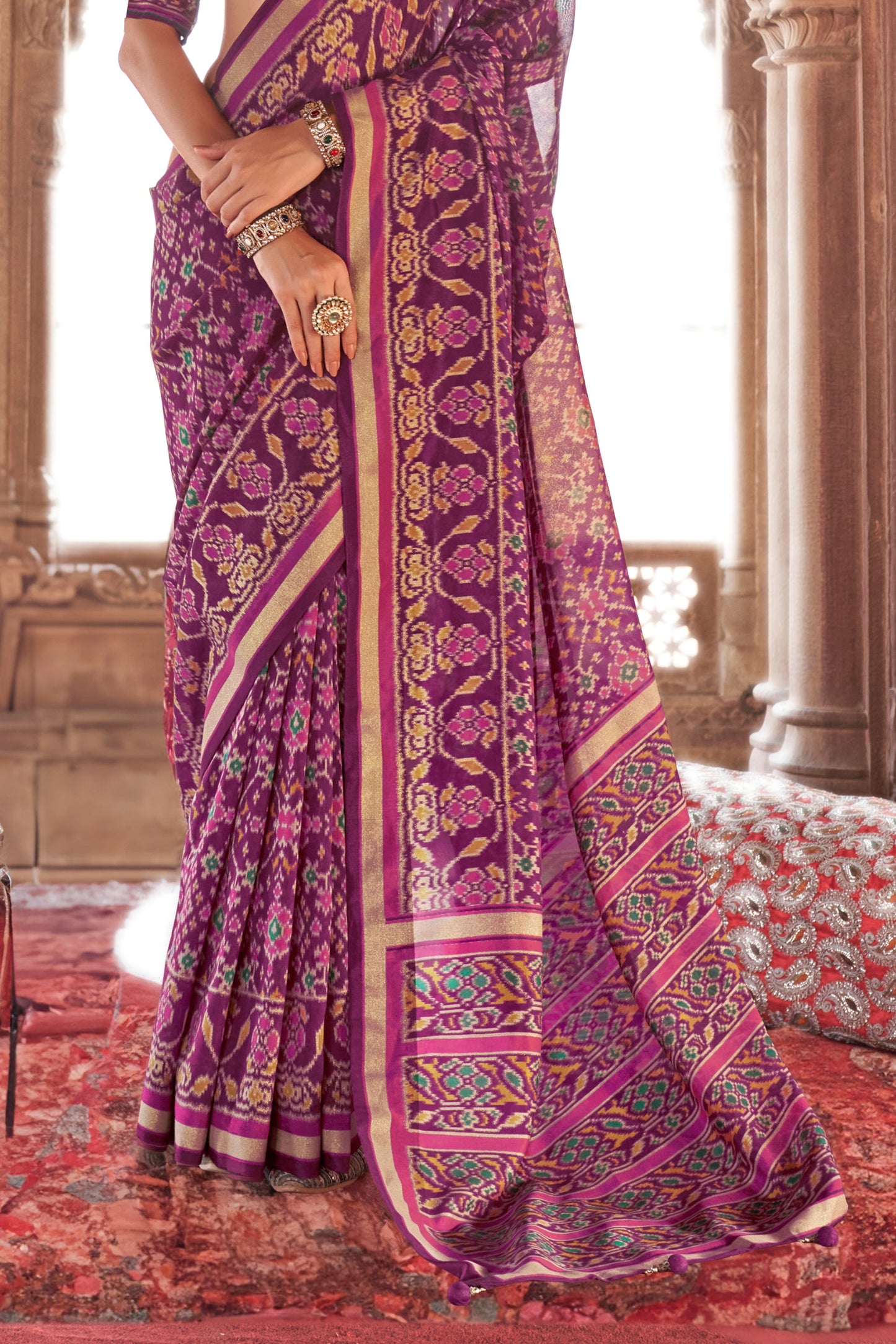Purple Georgette Patola Saree-ZB134184_4_SareeButa.com