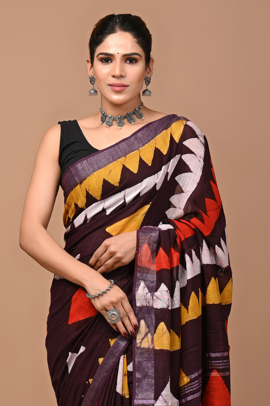purple-handblock-print-cotton-linen-saree-zb132601_2_SareeButa.com