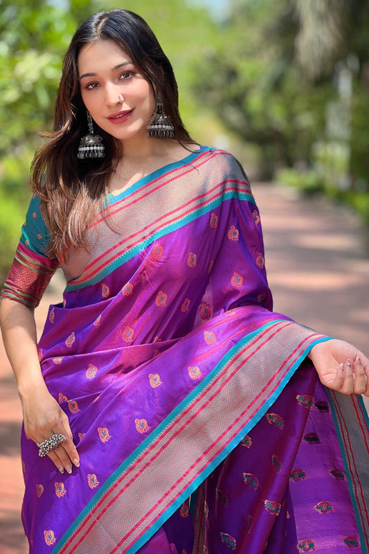 Purple Paithani Saree-ZB133098_2_SareeButa.com
