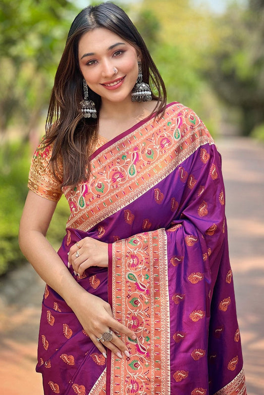 Purple Paithani Saree-ZB133108_2_SareeButa.com