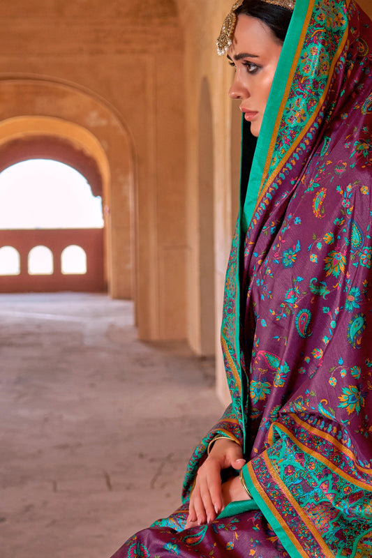 Purple Printed Silk Saree-SAR11255_2_SareeButa.com