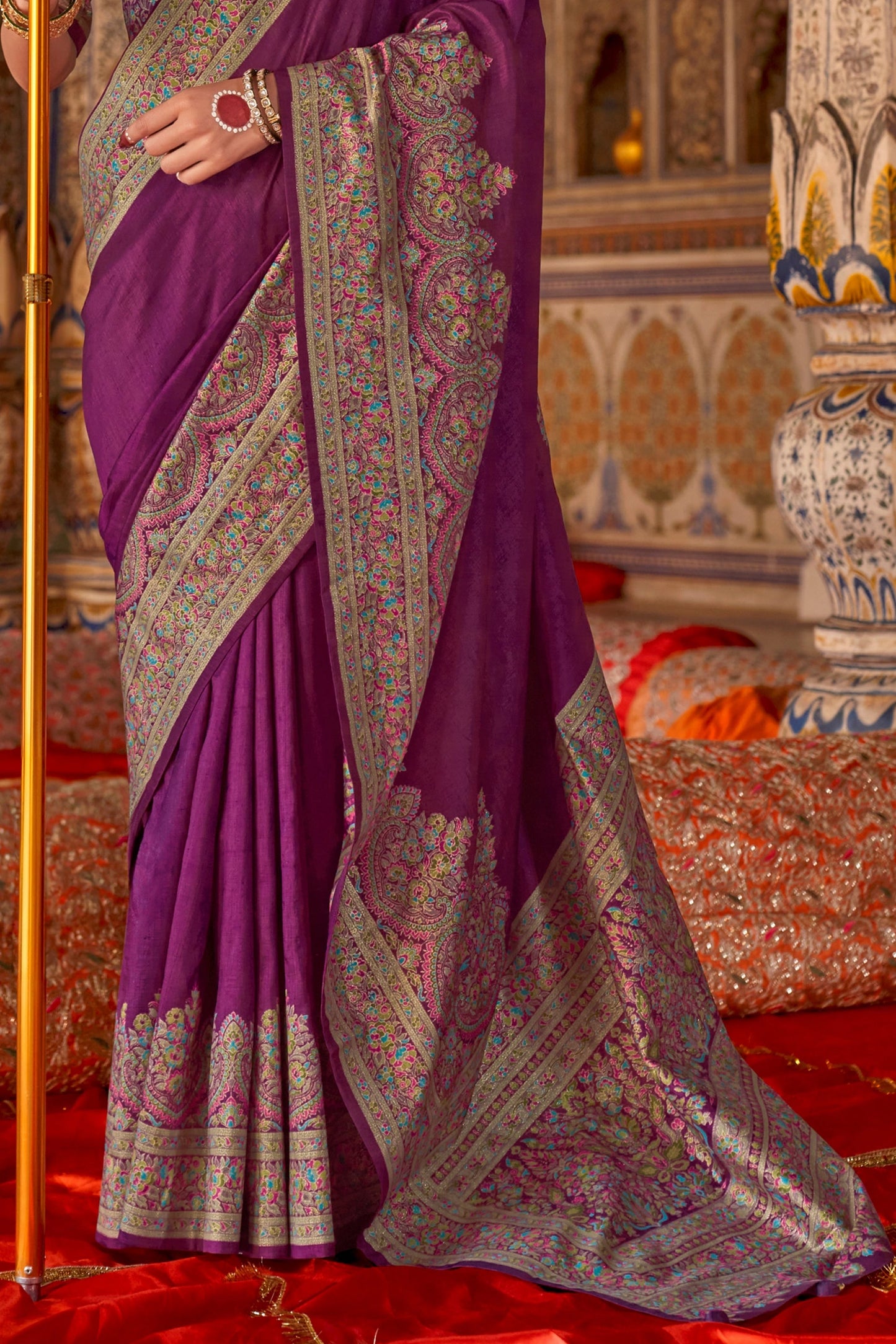 Purple Printed Silk Saree-SAR11287_4_SareeButa.com