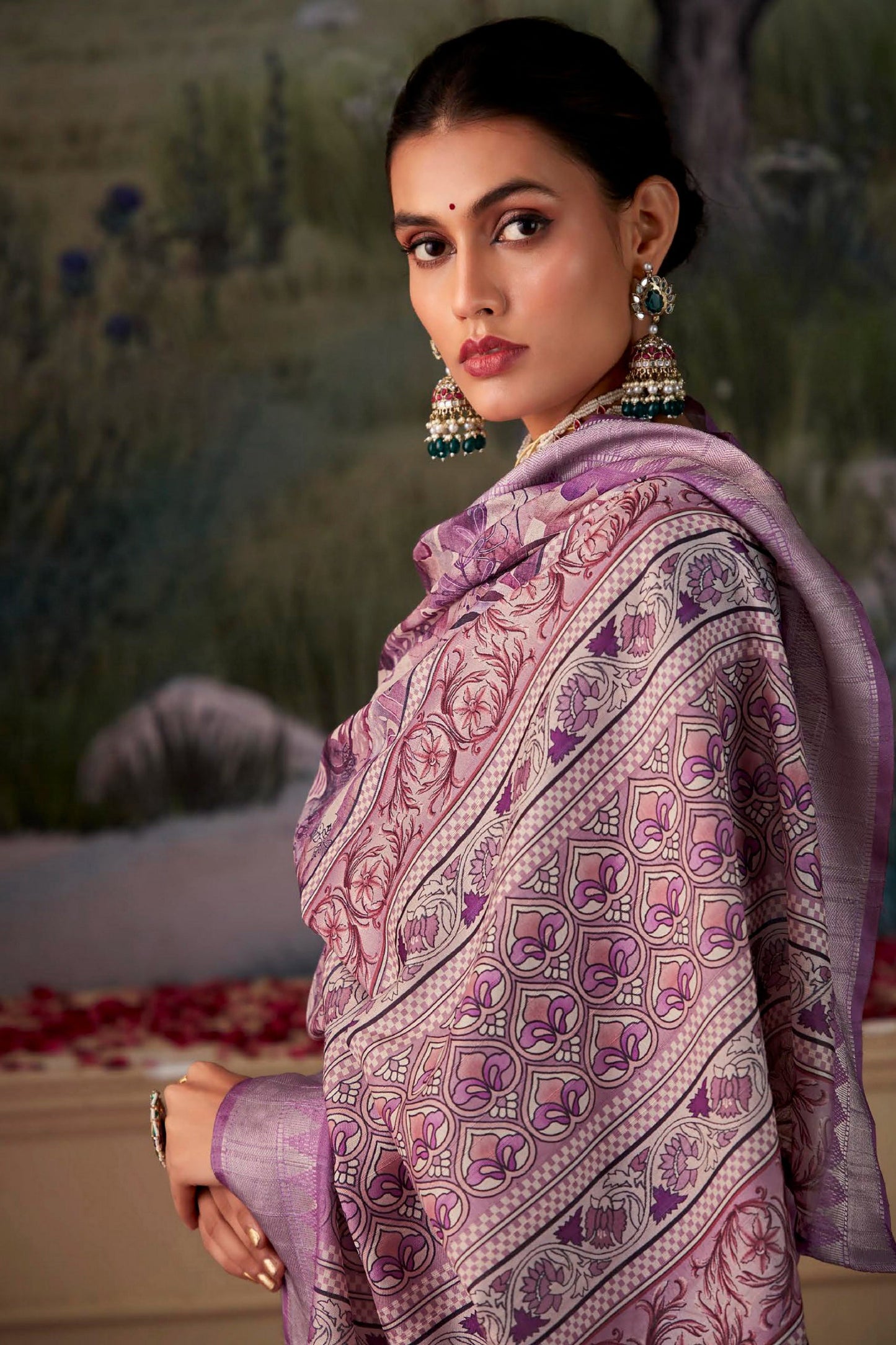 Purple Printed Silk Saree-ZB134364_2_SareeButa.com