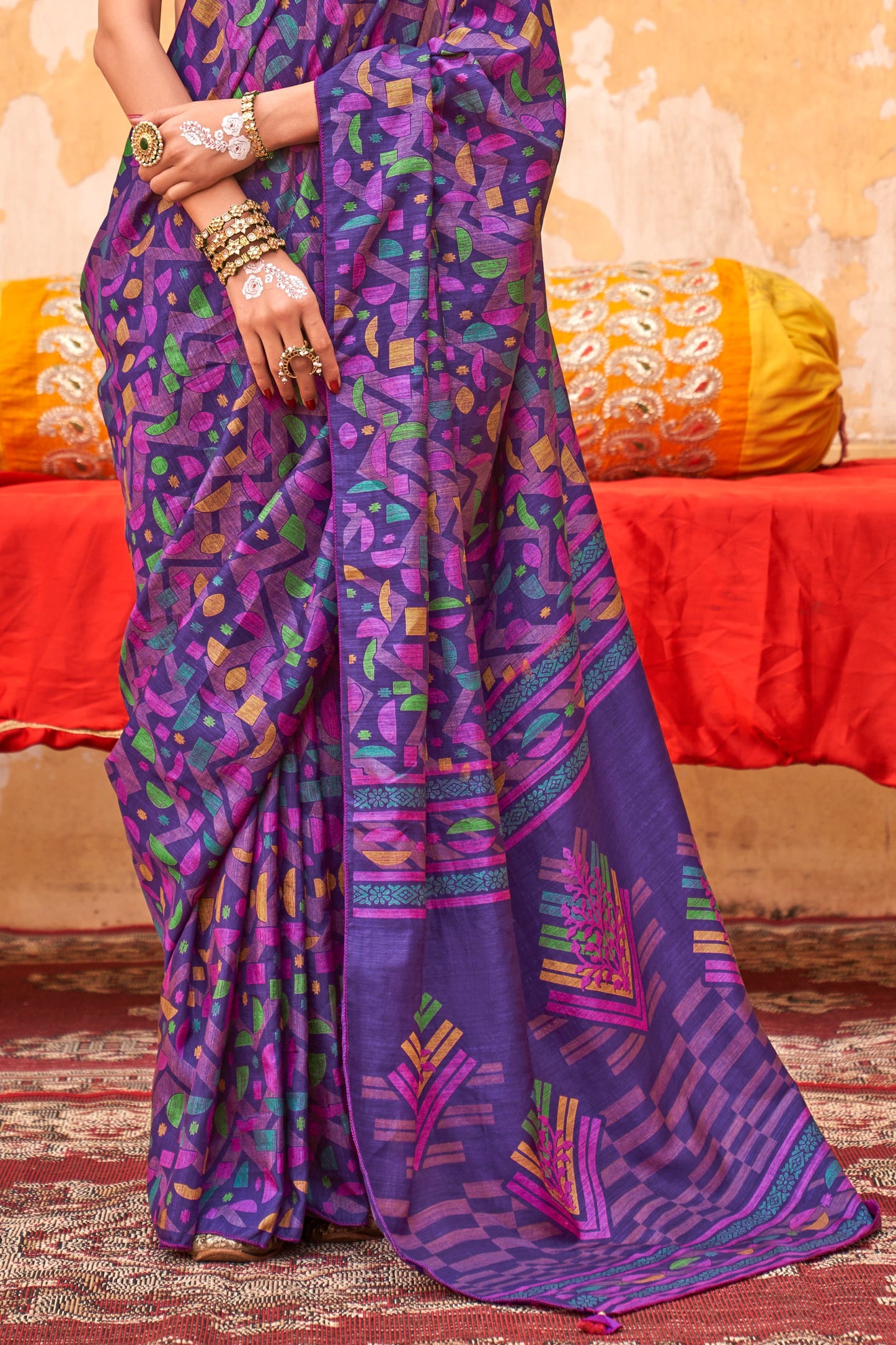 Purple Printed Silk Saree-ZB134539_3_SareeButa.com