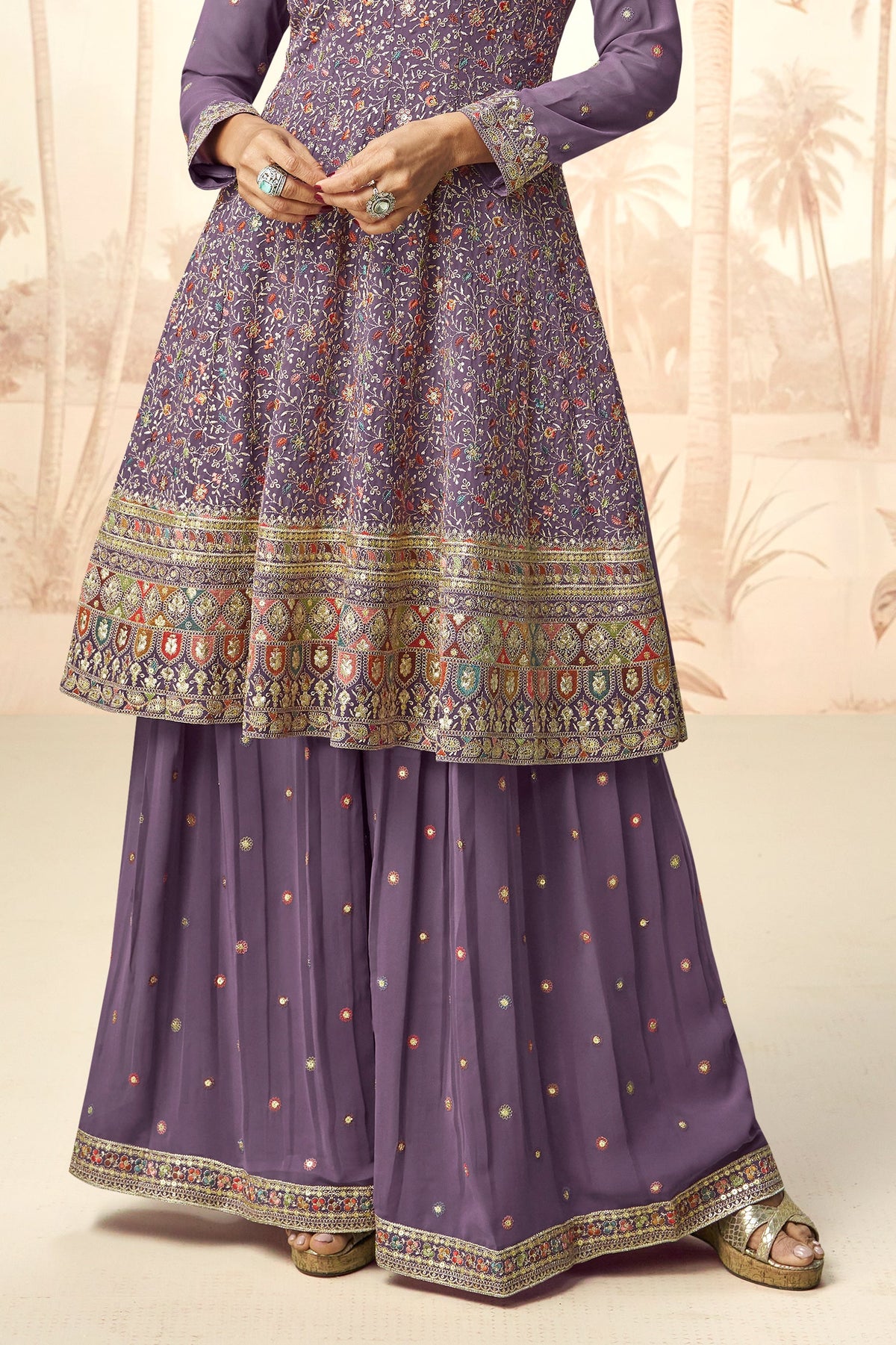 Purple Readymade A-line Georgette Suit-SS559_3_SareeButa.com