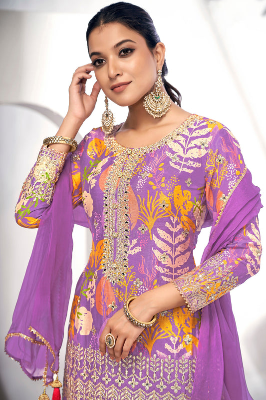 Purple Readymade Chinon Sharara Suit-SS335_2_SareeButa.com