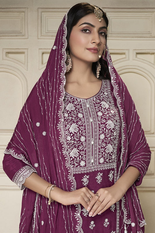 Purple Readymade Chinon Suit-SS362_2_SareeButa.com