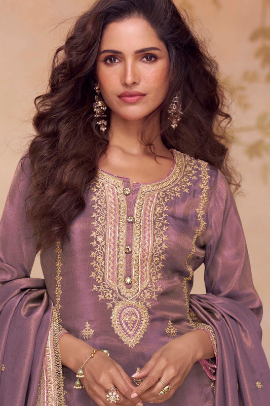 Purple Readymade Embroidered Simar Silk Suit-SAR10647_2_SareeButa.com