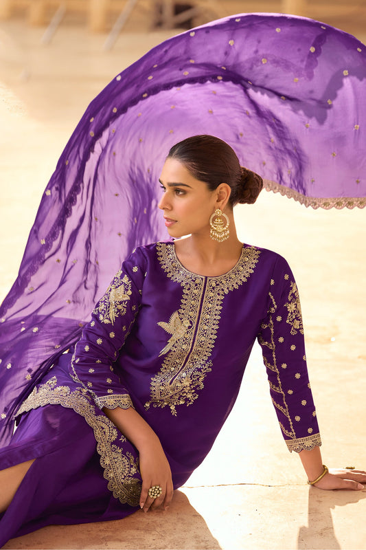 Purple Readymade Embroidered Crepe Silk Suit-SAR11997_2_SareeButa.com