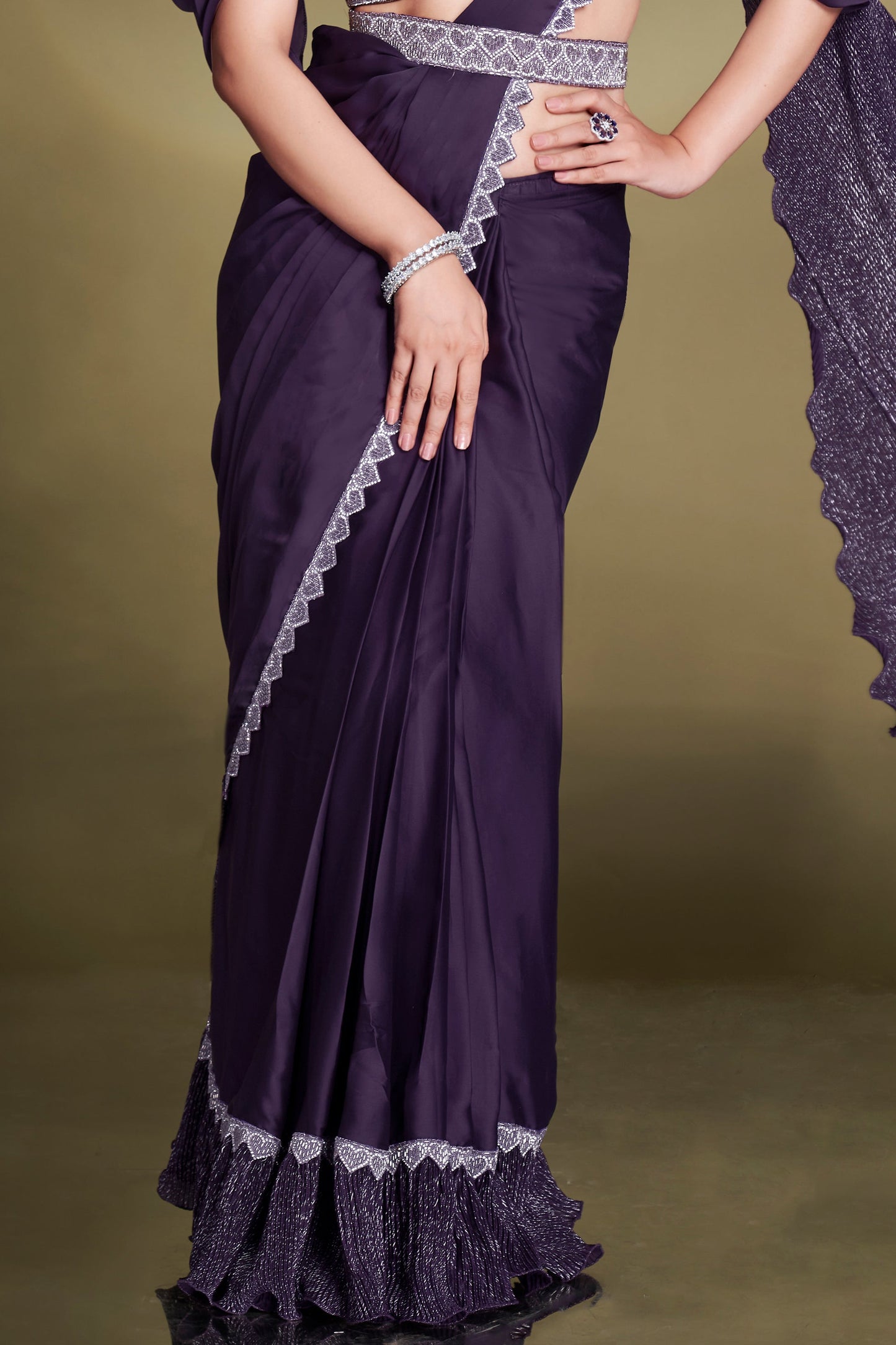 Purple Satin Silk Ready to Wear Saree-ZB134617_4_SareeButa.com