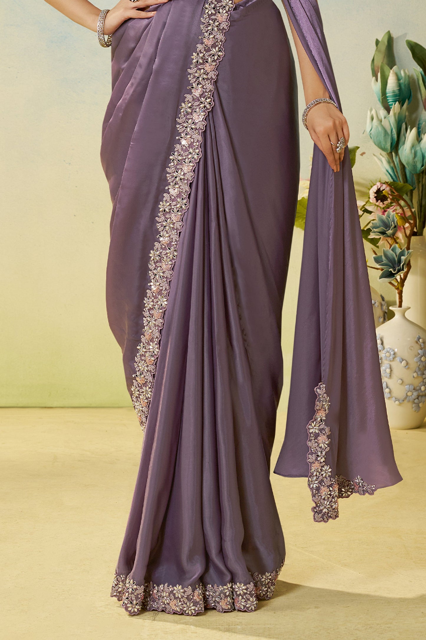 Purple Satin Silk Readymade Saree-SAR11140_4_SareeButa.com