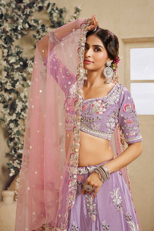 Purple Readymade Embroidered Satin Silk Lehenga-SAR10045_2_SareeButa.com