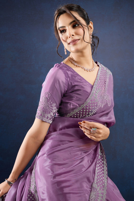 Purple Stone Work Crystal Silk Saree-ZB133892_2_SareeButa.com
