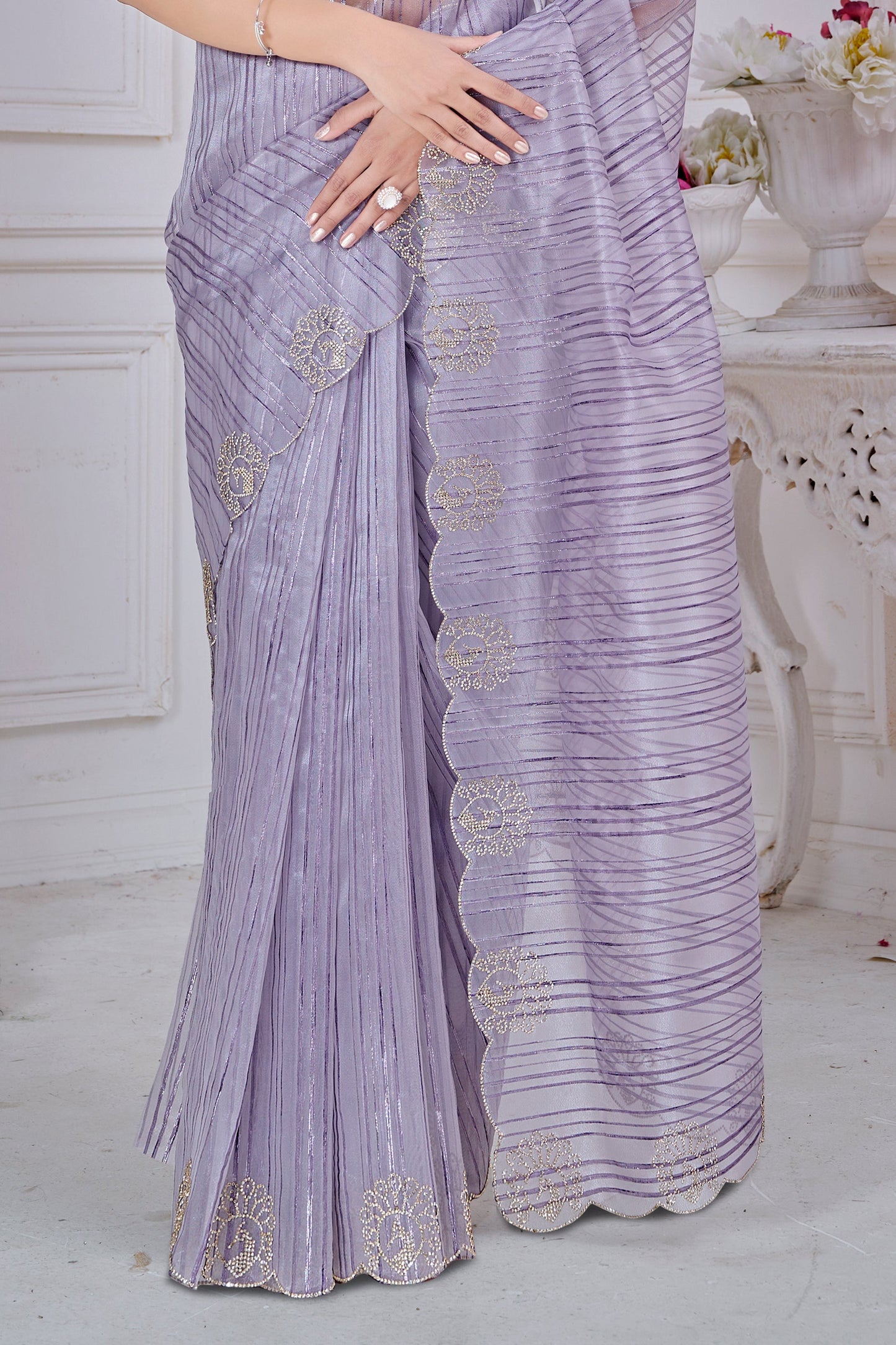 Purple Stone Work Jacquard Saree-SAR10741_5_SareeButa.com