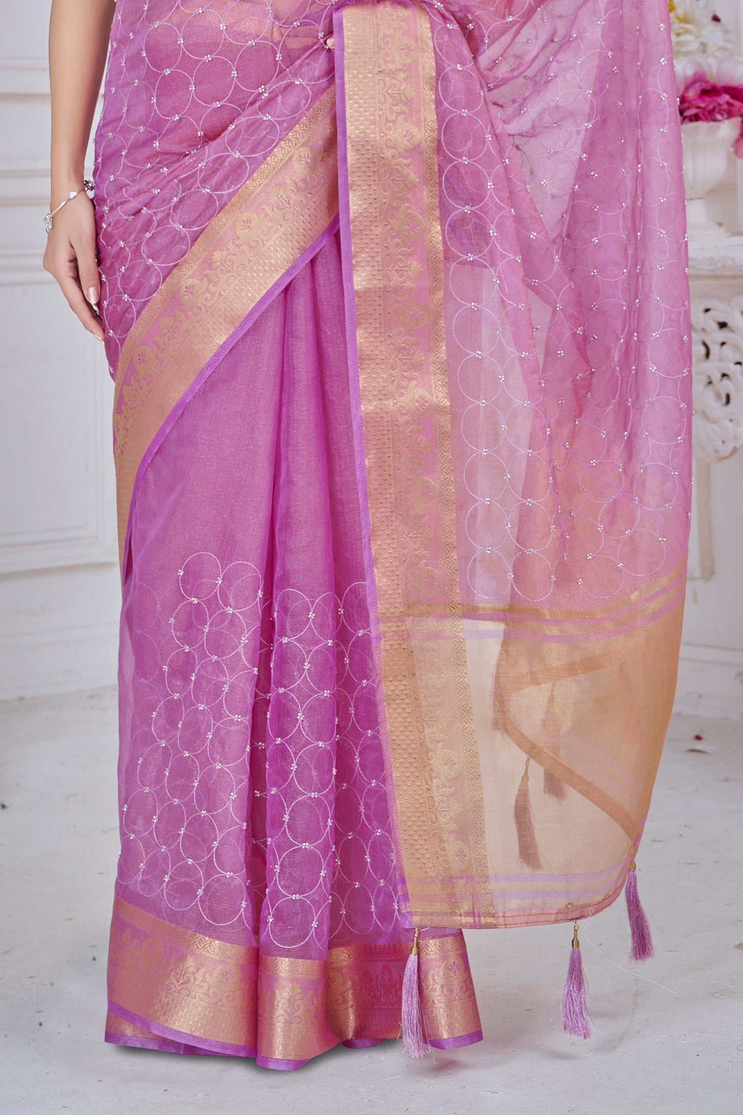 Purple Stone Work Jacquard Saree-SAR10744_5_SareeButa.com