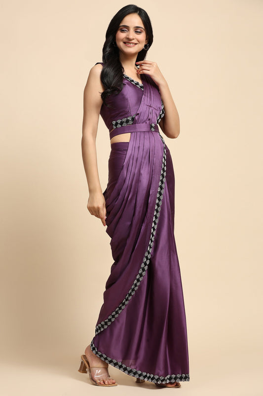 Purple Stone Work Satin Saree-ZB133381_2_SareeButa.com