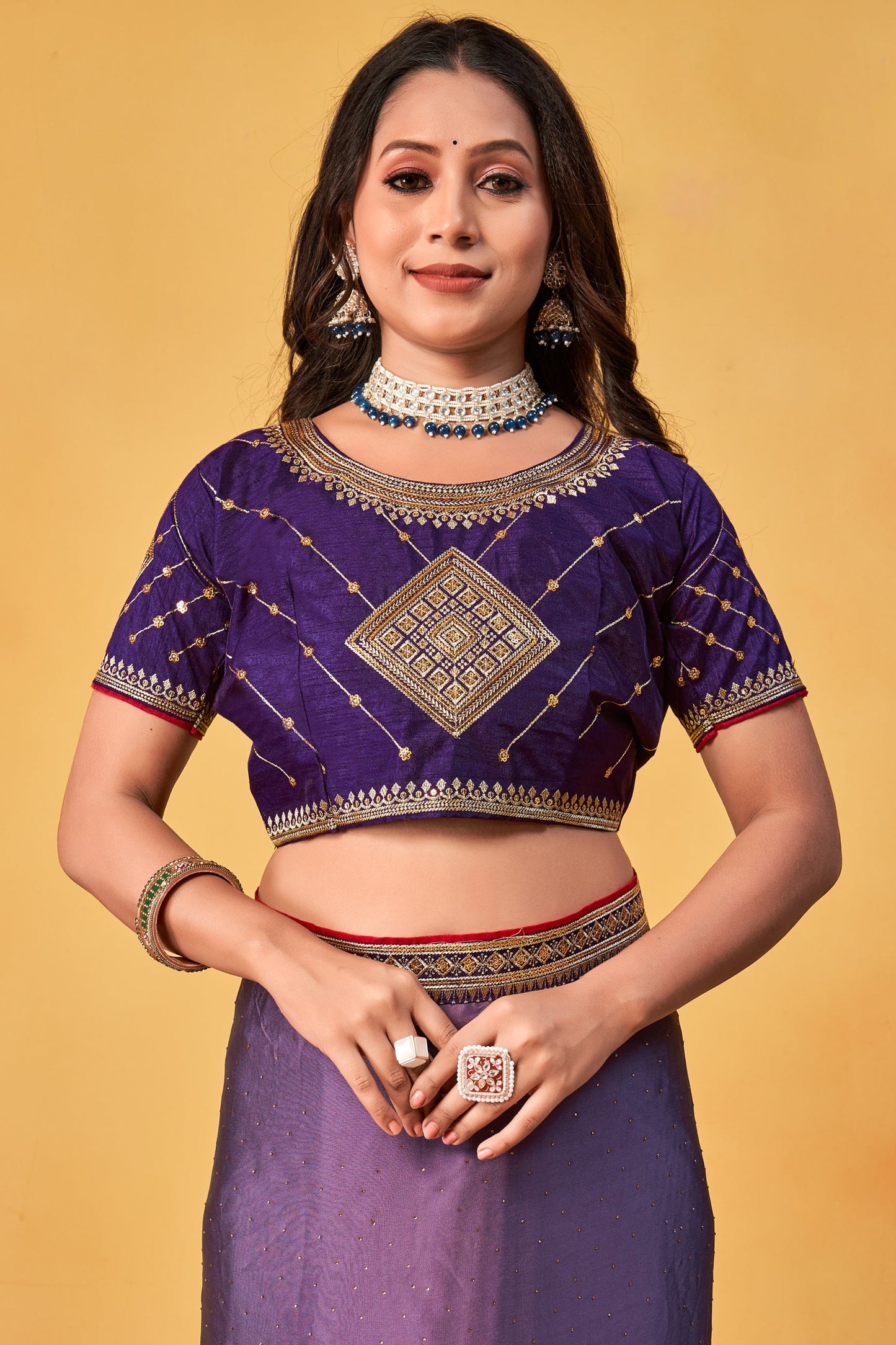 Purple Stone Work Silk Saree-ZB134001_4_SareeButa.com