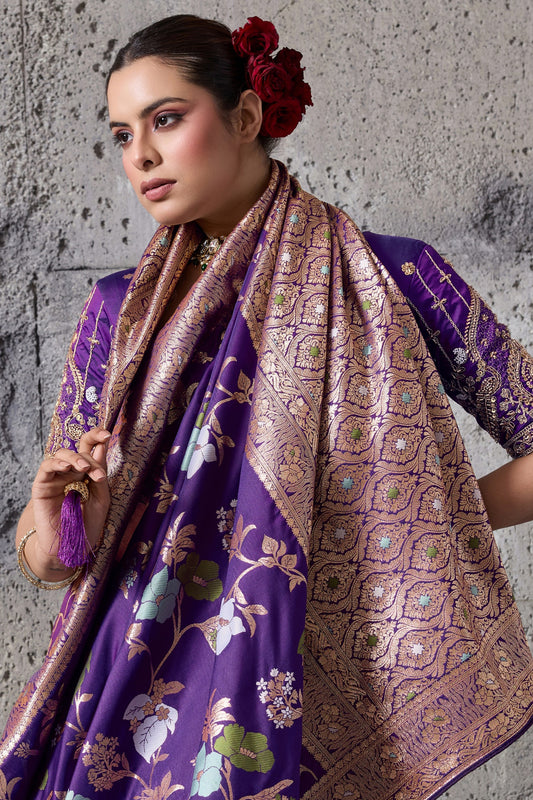 Purple Woven Banarasi Silk Saree-SAR12527_2_SareeButa.com