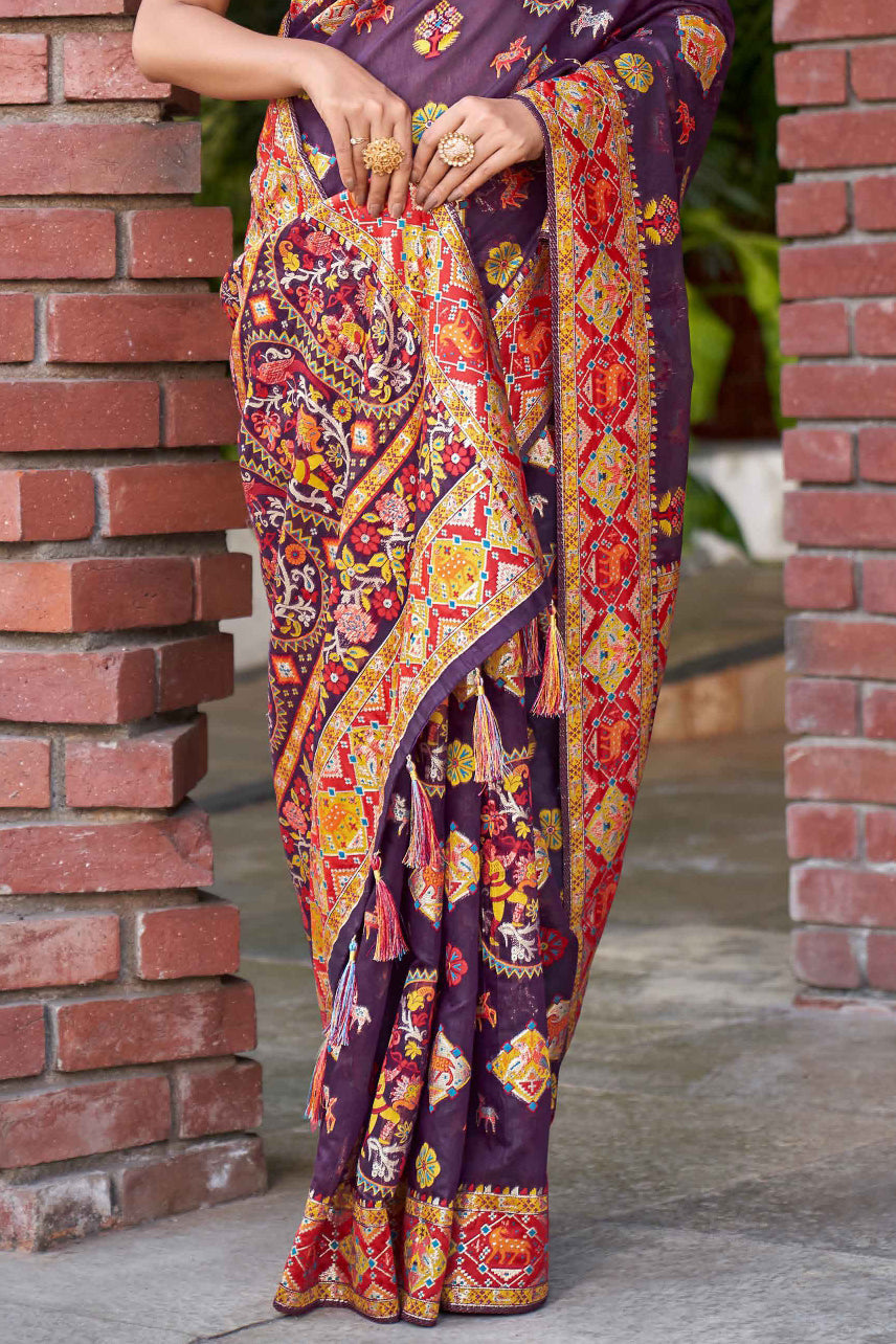 Purple Woven Cotton Silk Saree-ZB133808_4_SareeButa.com