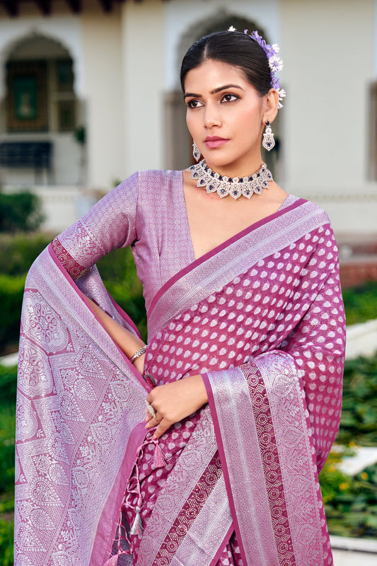 Purple Woven Georgette Saree-SAR11278_2_SareeButa.com