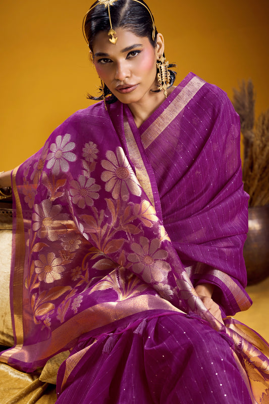 Purple Woven Munga Silk Saree-SAR12339_2_SareeButa.com