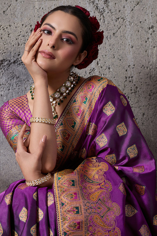 Purple Woven Satin Silk Saree-SAR12541_2_SareeButa.com