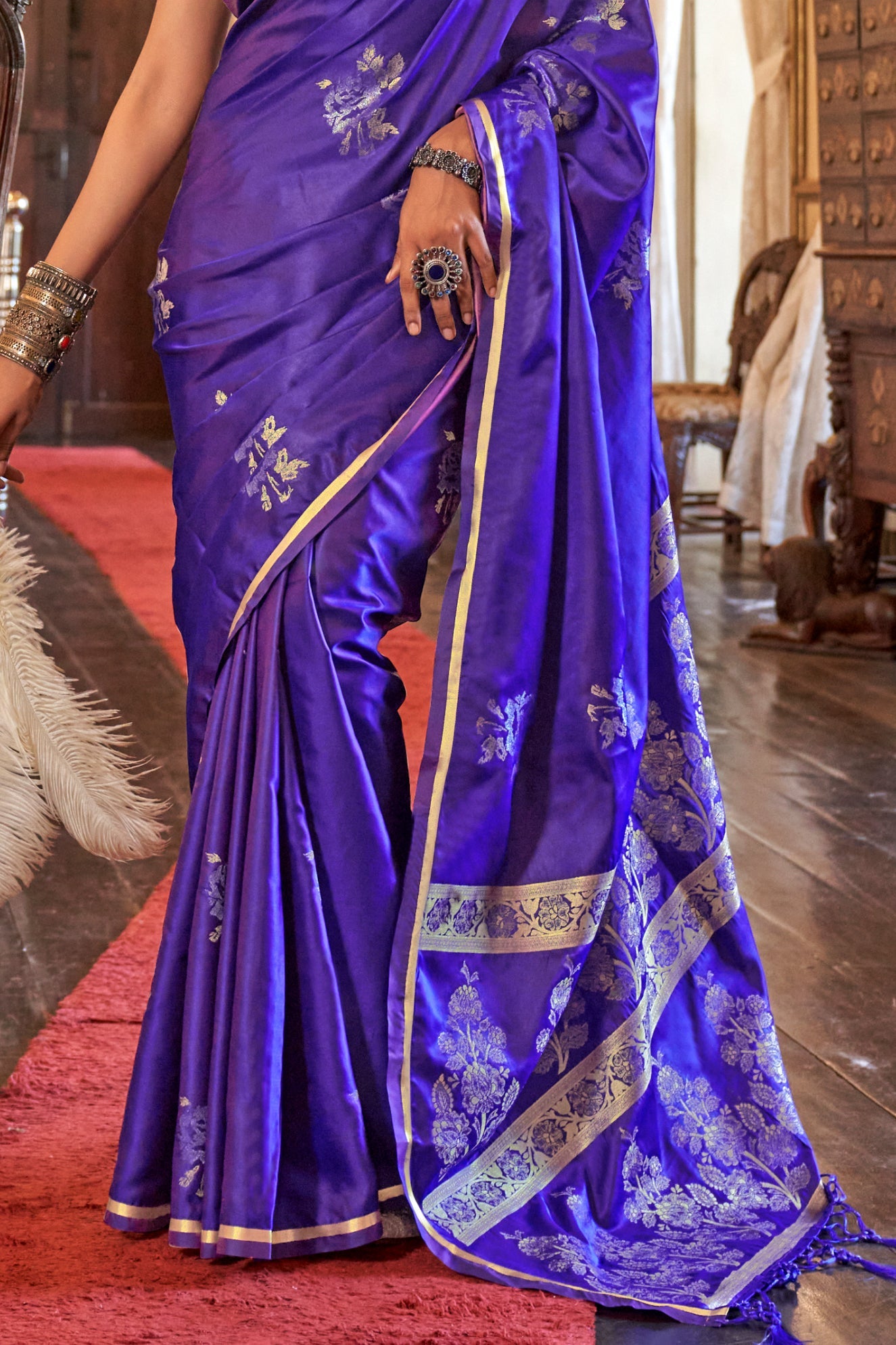 Purple Woven Satin Silk Saree-ZB134019_3_SareeButa.com