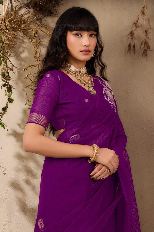 Purple Woven Silk Saree-SAR11221_2_SareeButa.com