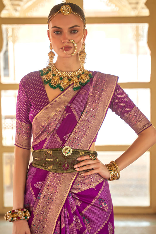 Purple Woven Silk Saree-ZB133841_2_SareeButa.com