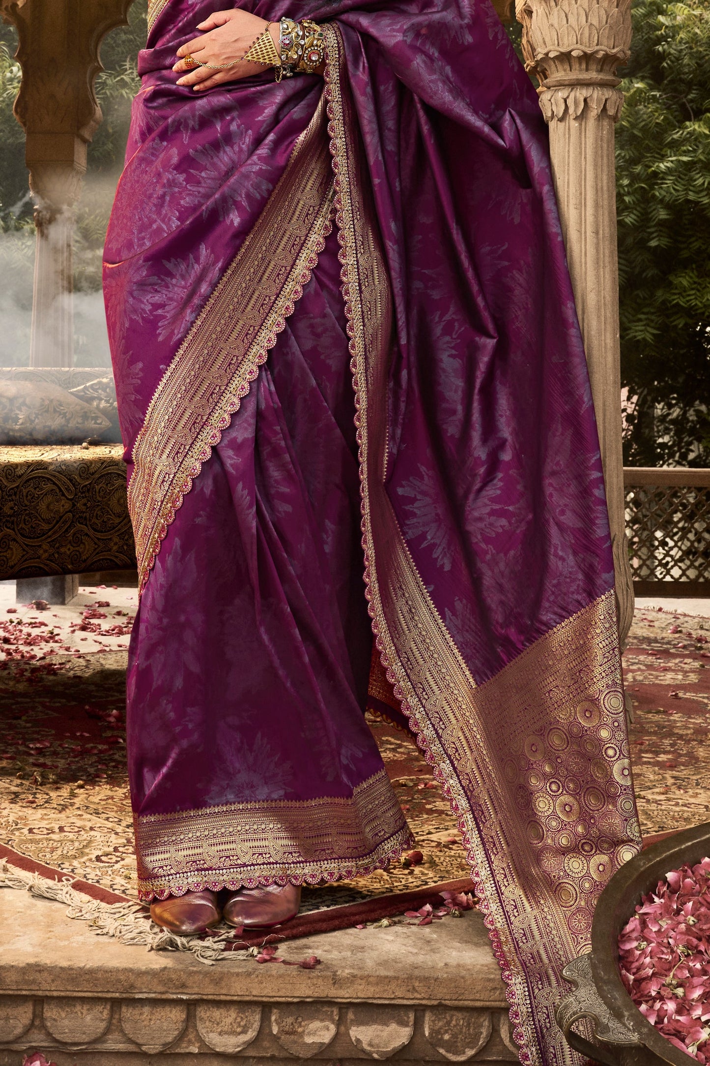 Purple Woven Silk Saree With Lace Border-ZB134621_3_SareeButa.com