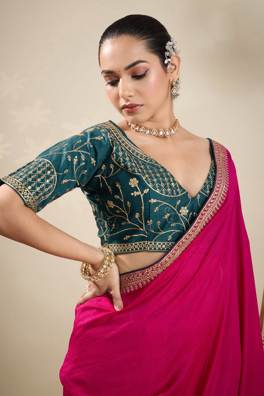 Rani Pink Embroidered Silk Saree-SAR10632_2_SareeButa.com