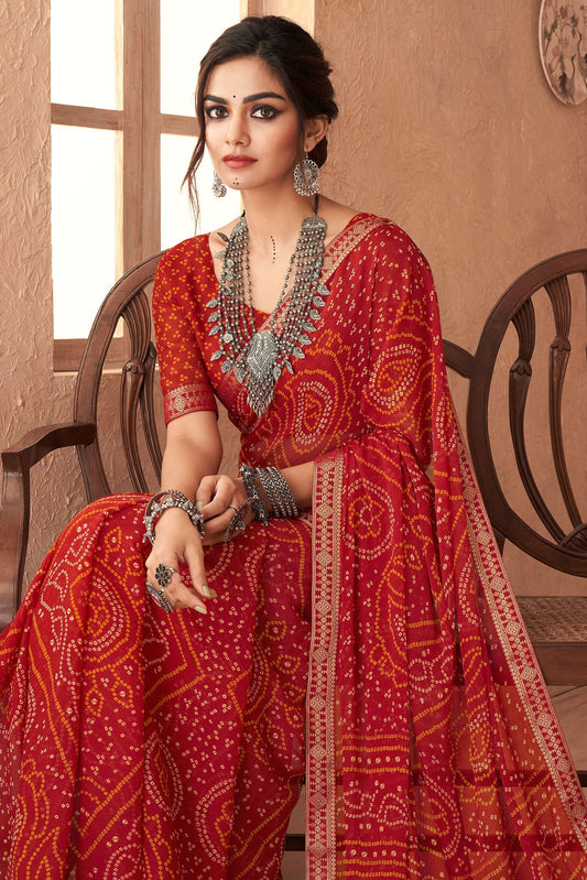 red-chiffon-printed-bandhani-saree-zb131326_2_SareeButa.com