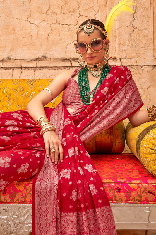 Red Georgette Saree-ZB133157_2_SareeButa.com