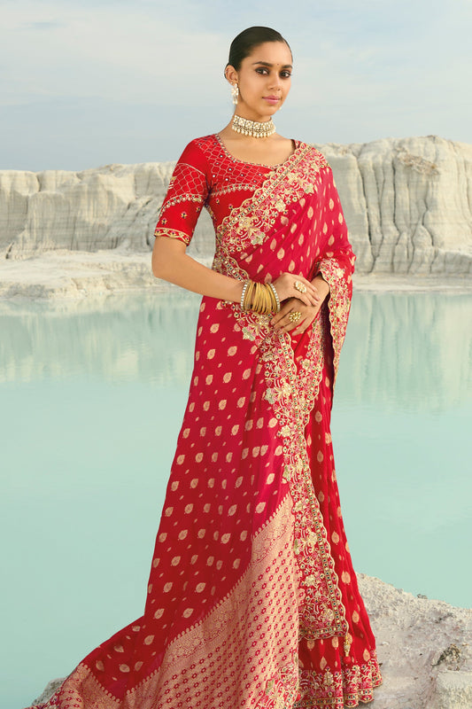 Red Embroidered Dola Viscose Saree-SAR10824_2_SareeButa.com