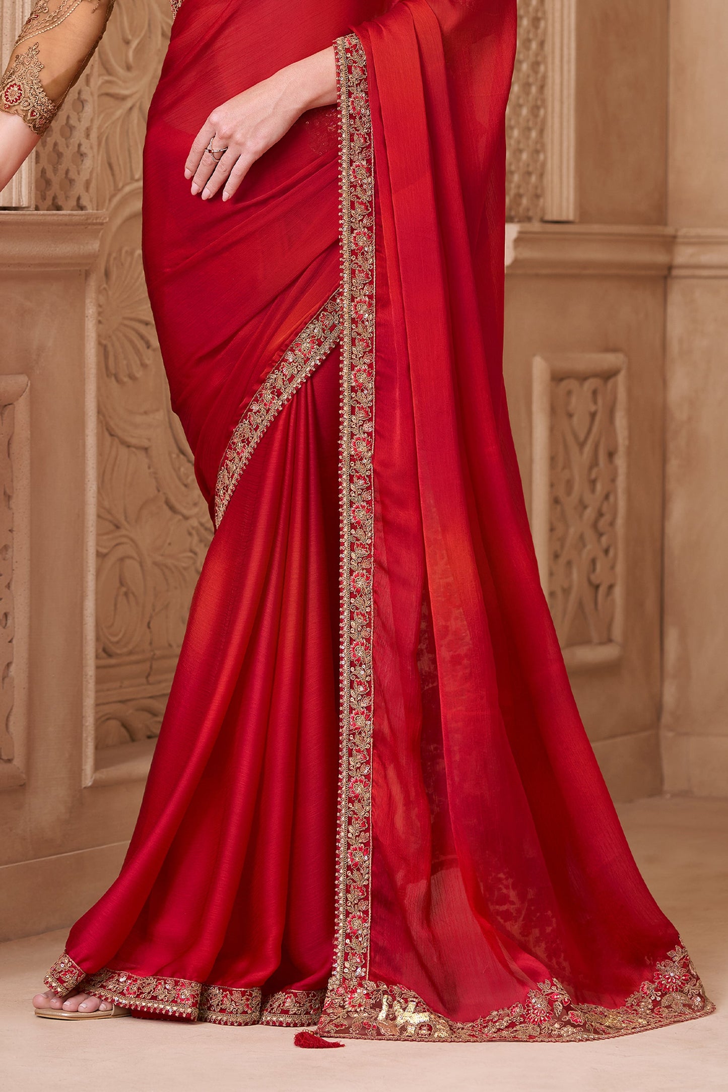 Red Embroidered Satin Silk Saree-SAR10581_4_SareeButa.com
