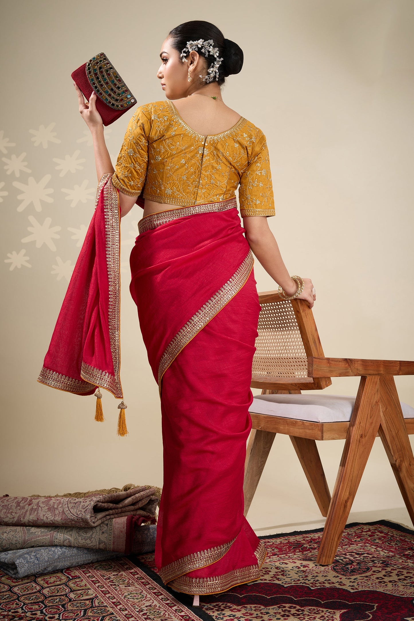 Red Embroidered Silk Saree-SAR10630_5_SareeButa.com