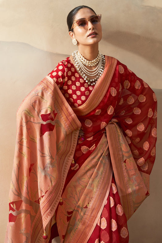 Red Georgette Paithani Saree-ZB133754_2_SareeButa.com