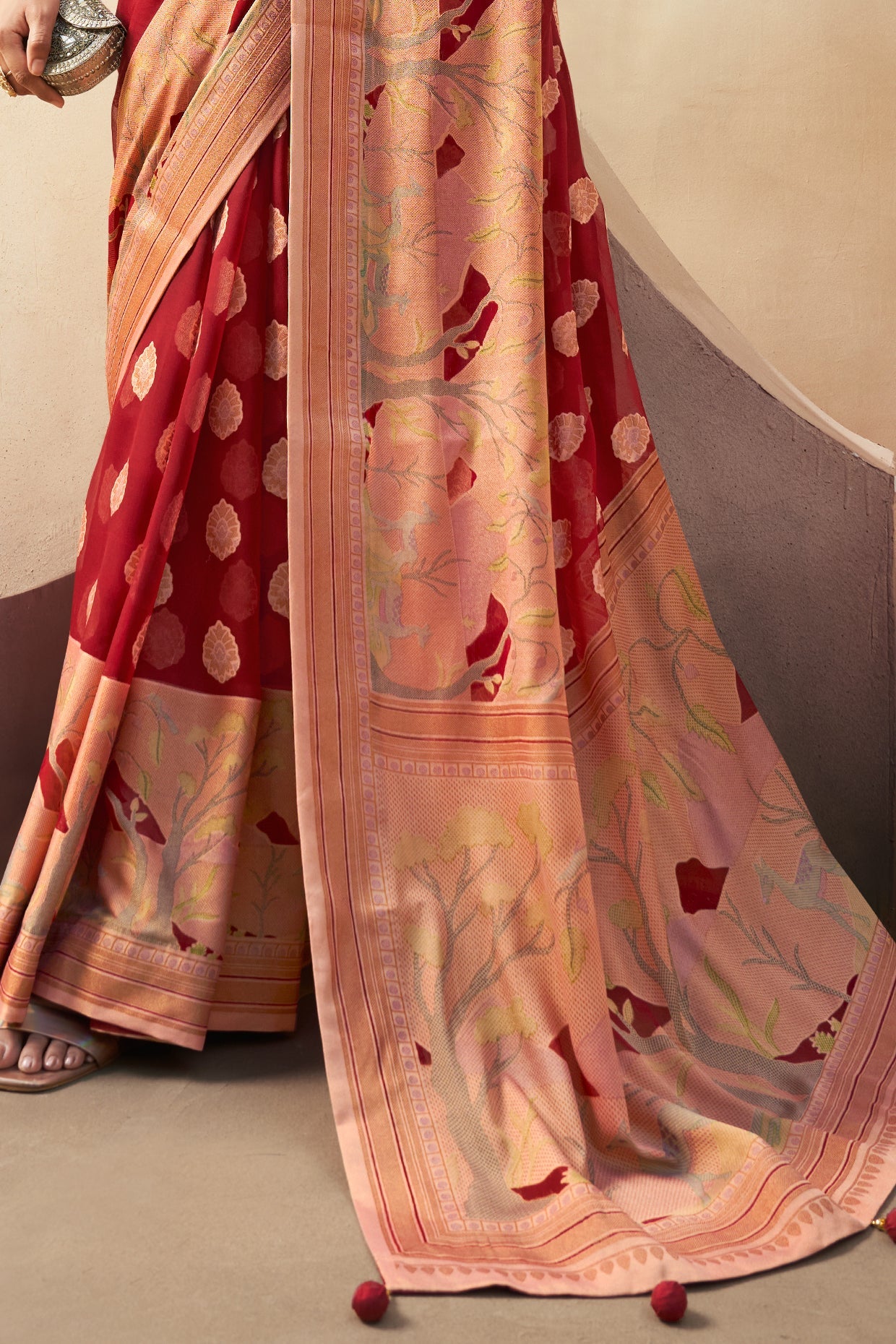 Red Georgette Paithani Saree-ZB133754_4_SareeButa.com