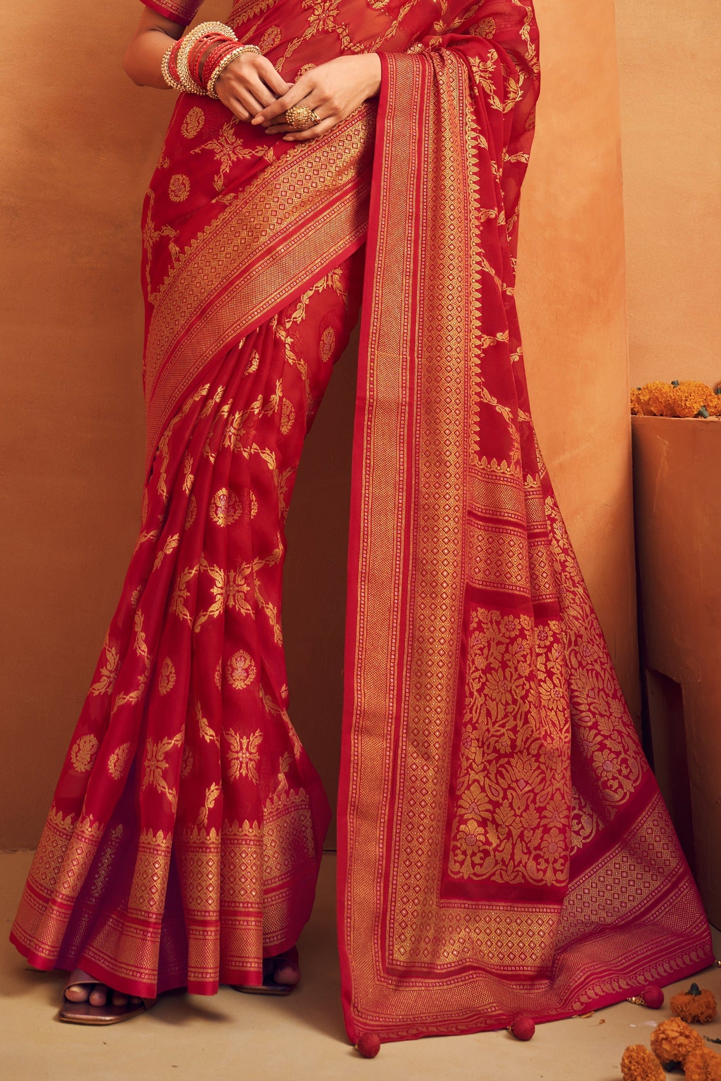 Red Printed Georgette Saree-SAR10097_5_SareeButa.com