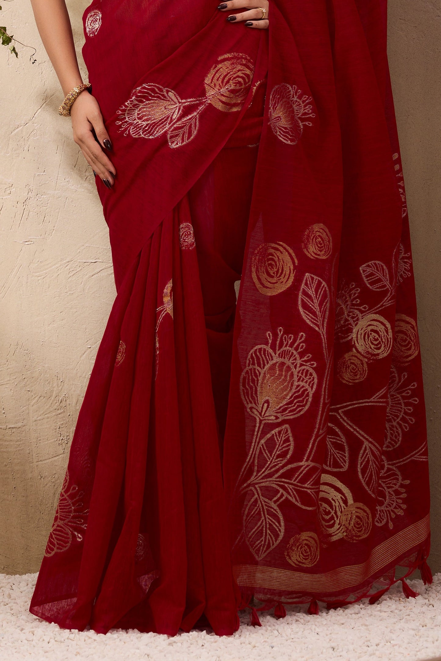 Red Woven Silk Saree-SAR11222_5_SareeButa.com