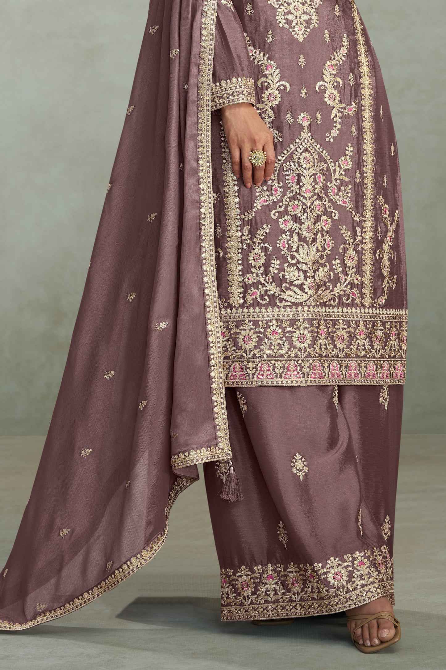 Rose Mauve Readymade Heavy Work Chinon Silk Suit-SS697_4_SareeButa.com