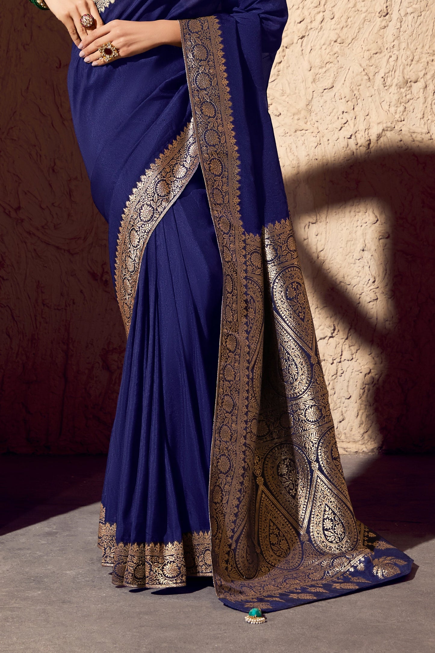 Royal Blue Woven Crepe Georgette Saree-SAR10996_5_SareeButa.com