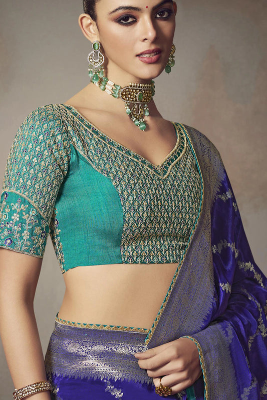 Royal Blue Woven Silk Saree-SAR11600_2_SareeButa.com