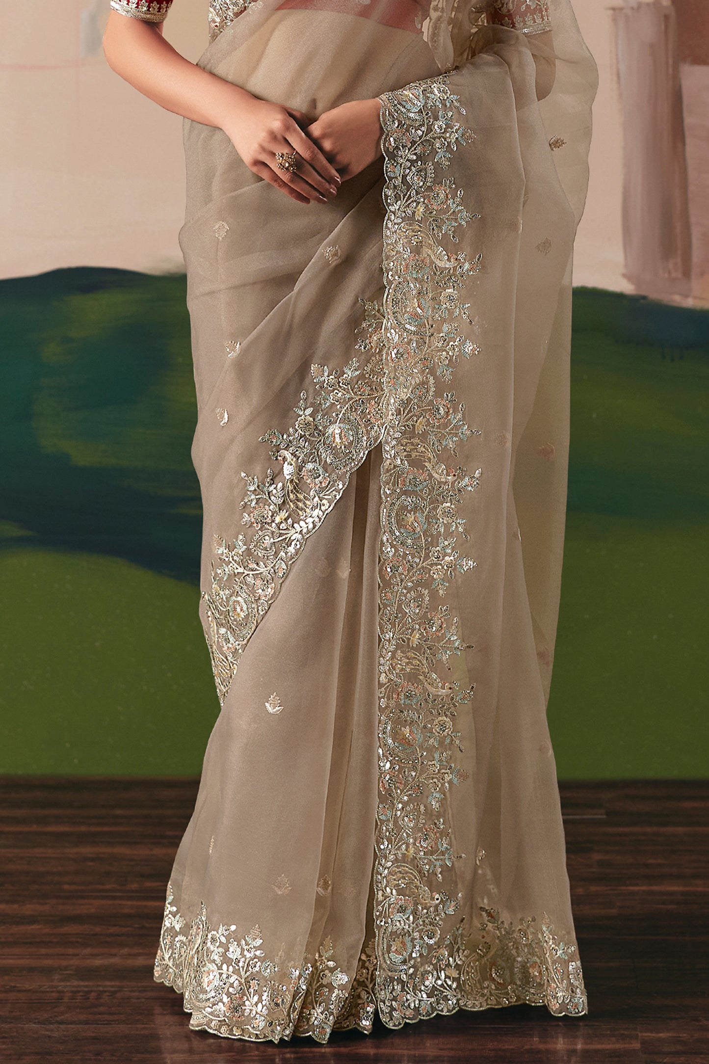 safari-beige-embroidered-organza-saree-sar10555_6_Sareebuta.com
